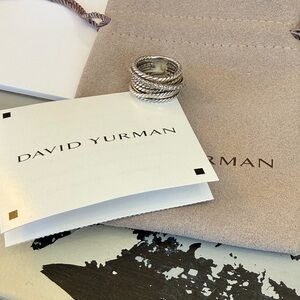David Yurman diamond crossover band.  Authentic.  EUC.
